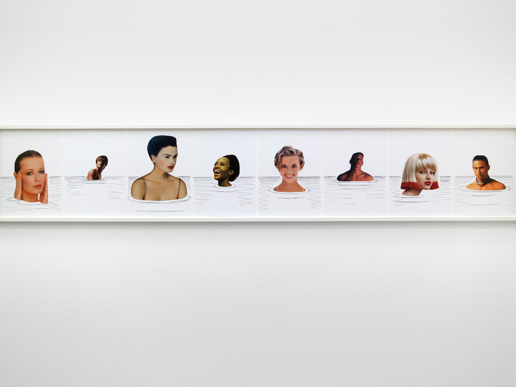 Claude Closky, ‘Midnight dip’, 1998, black ballpoint pen and collage on paper, 39 x 685 cm (26 sheets 35 x 25,5 cm).